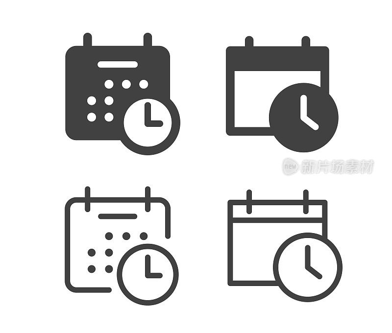 Calendar and Time - Illustration Icons